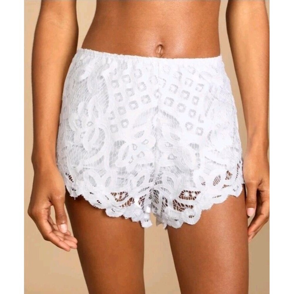 NWT FREE PEOPLE FP One Intimately Adella  Lace Shorts Lingerie Size XL White